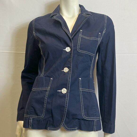 Vintage Target Collection Isaac Mizrahi Navy Blue Button-up Jacket - Picture 1 of 10